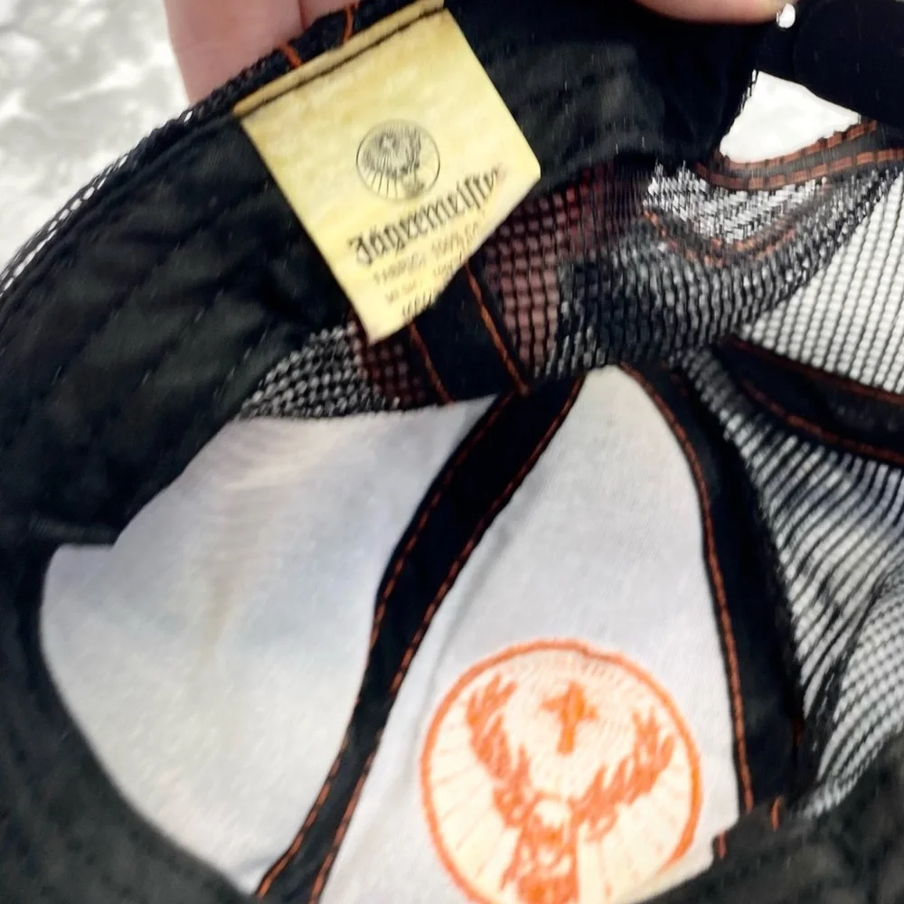 Jägermeister Y2K orange and black mesh snapback hat cap